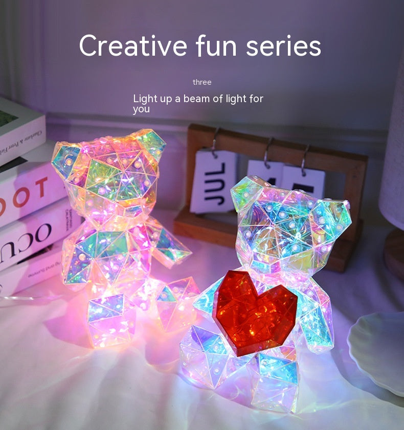 Colorful Bear Night Light - Birthday & Valentine's Day Gift for Kids
