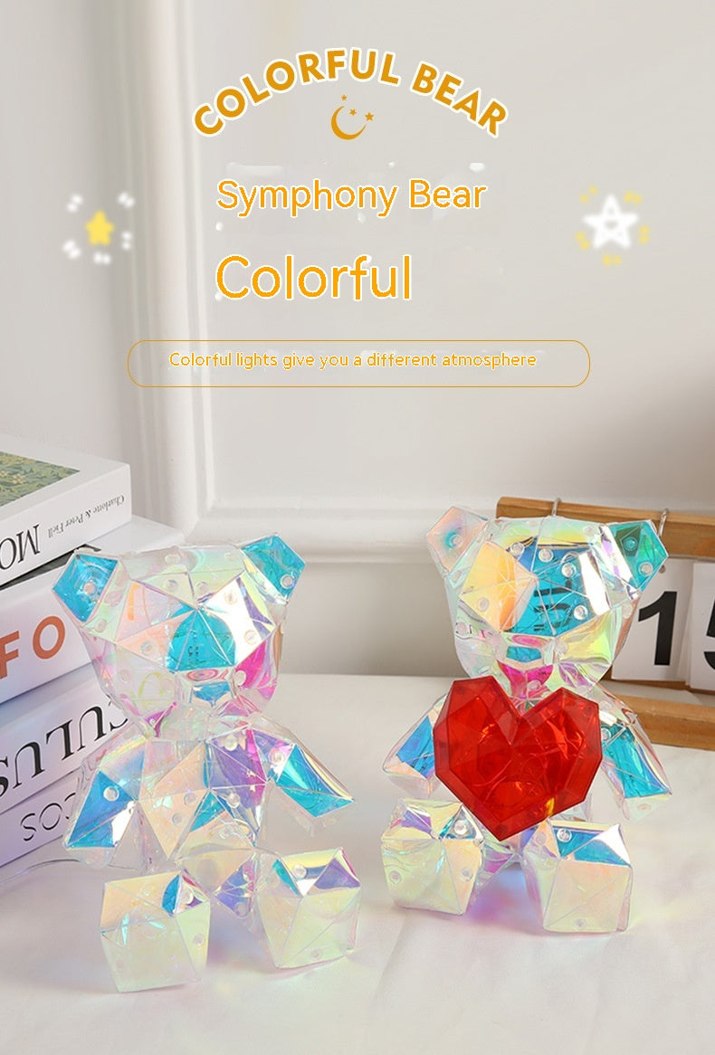 Colorful Bear Night Light - Birthday & Valentine's Day Gift for Kids