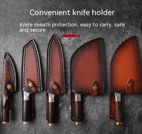 Stainless Steel Forged Hammer Pattern Kitchen Knife Set