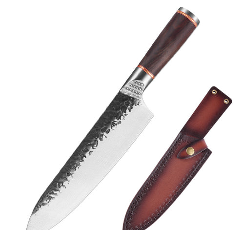 Stainless Steel Forged Hammer Pattern Kitchen Knife Set