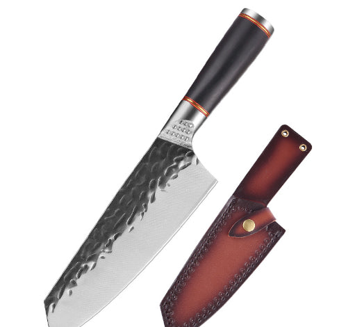 Stainless Steel Forged Hammer Pattern Kitchen Knife Set