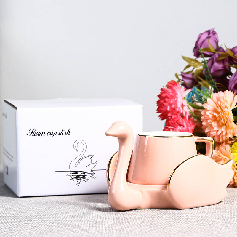 Ceramic Swan Coffee Cup - Multiple Colors, 101-200ml, Stylish Drinkware