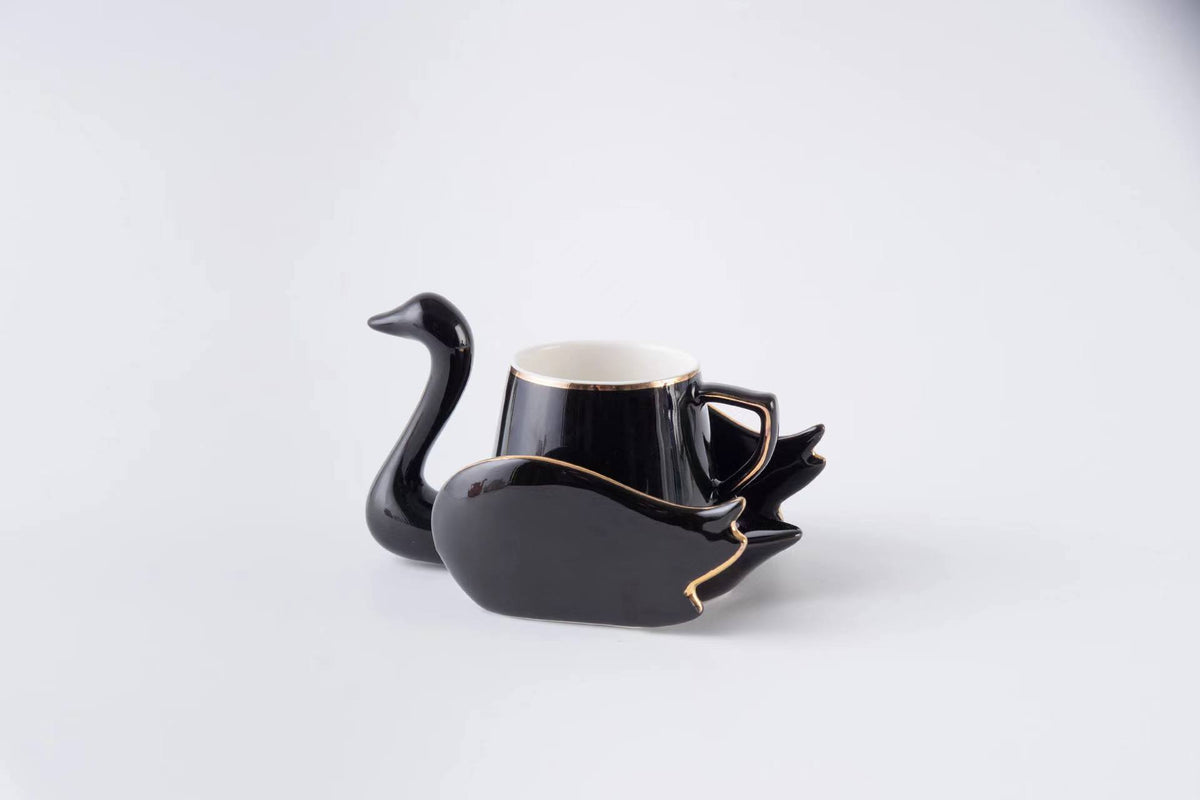Ceramic Swan Coffee Cup - Multiple Colors, 101-200ml, Stylish Drinkware