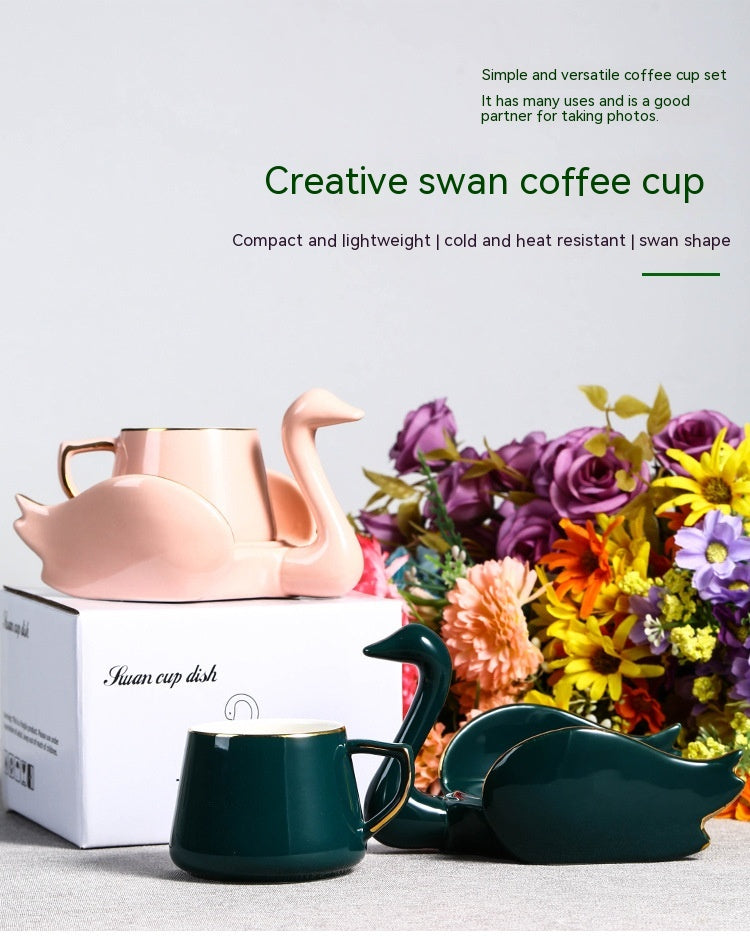 Ceramic Swan Coffee Cup - Multiple Colors, 101-200ml, Stylish Drinkware