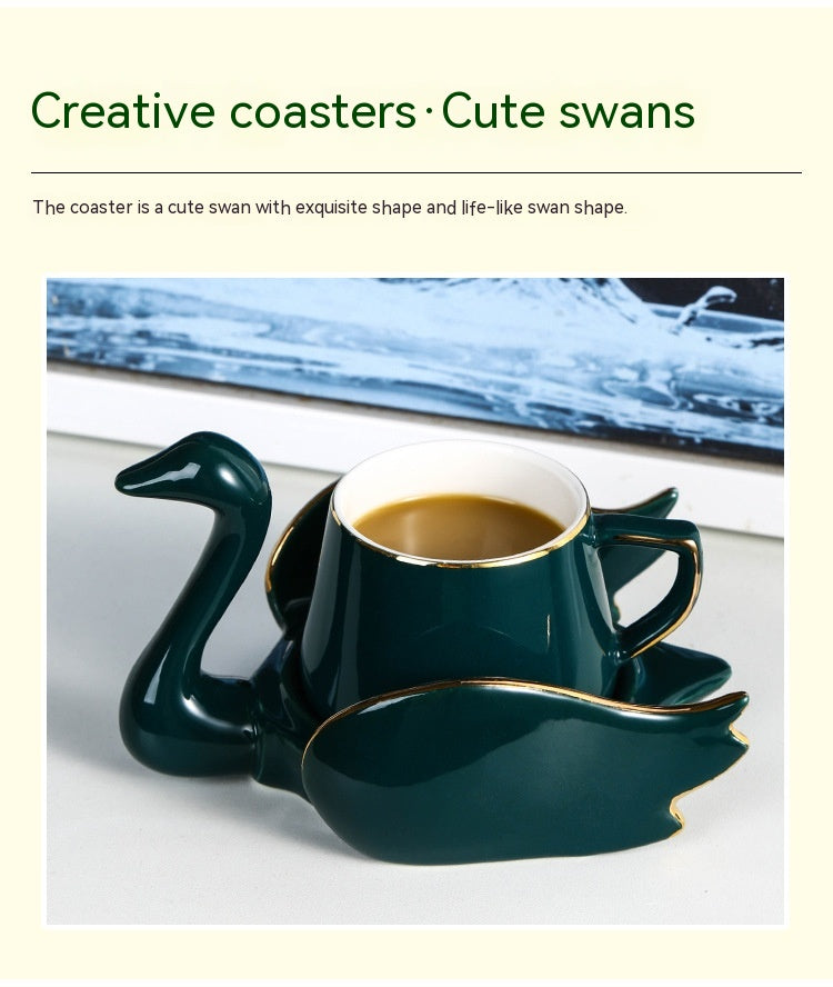Ceramic Swan Coffee Cup - Multiple Colors, 101-200ml, Stylish Drinkware