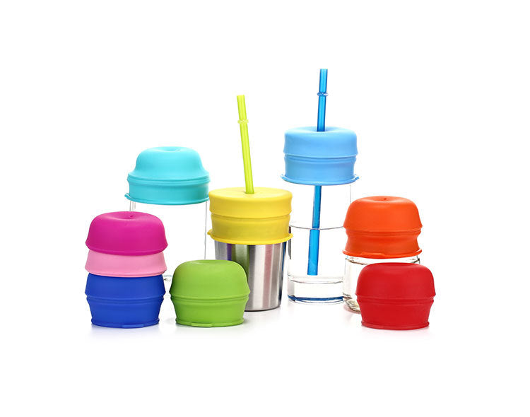 Anti-Spill Leak-Proof Silicone Straw Cup Lid for Baby & Kids - Multiple Colors