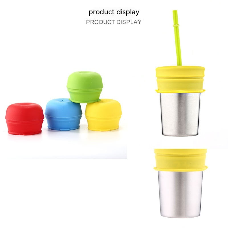 Anti-Spill Leak-Proof Silicone Straw Cup Lid for Baby & Kids - Multiple Colors