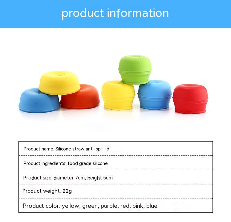 Anti-Spill Leak-Proof Silicone Straw Cup Lid for Baby & Kids - Multiple Colors