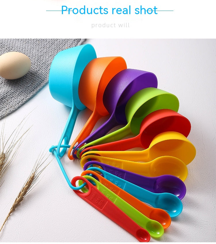 Plastic Measuring Spoon & Cup Set for Baking, Kitchen Utensils, 11-12 Pieces