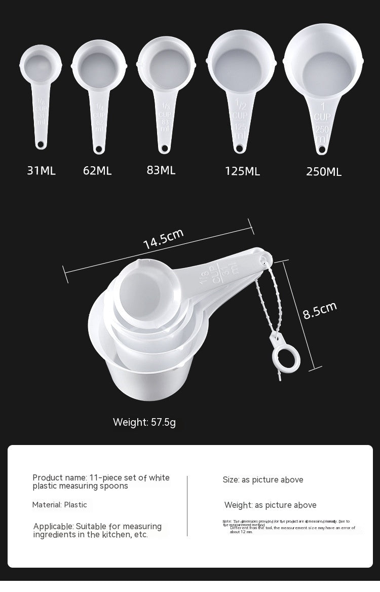 Plastic Measuring Spoon & Cup Set for Baking, Kitchen Utensils, 11-12 Pieces