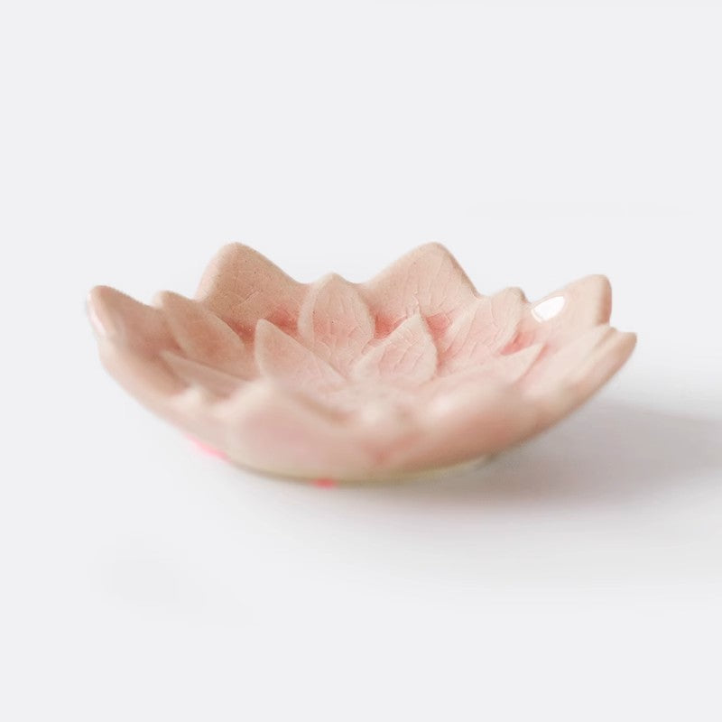 Ceramic Chopstick Shelf with Maple Leaf and Lotus Design - Kitchen Organizer