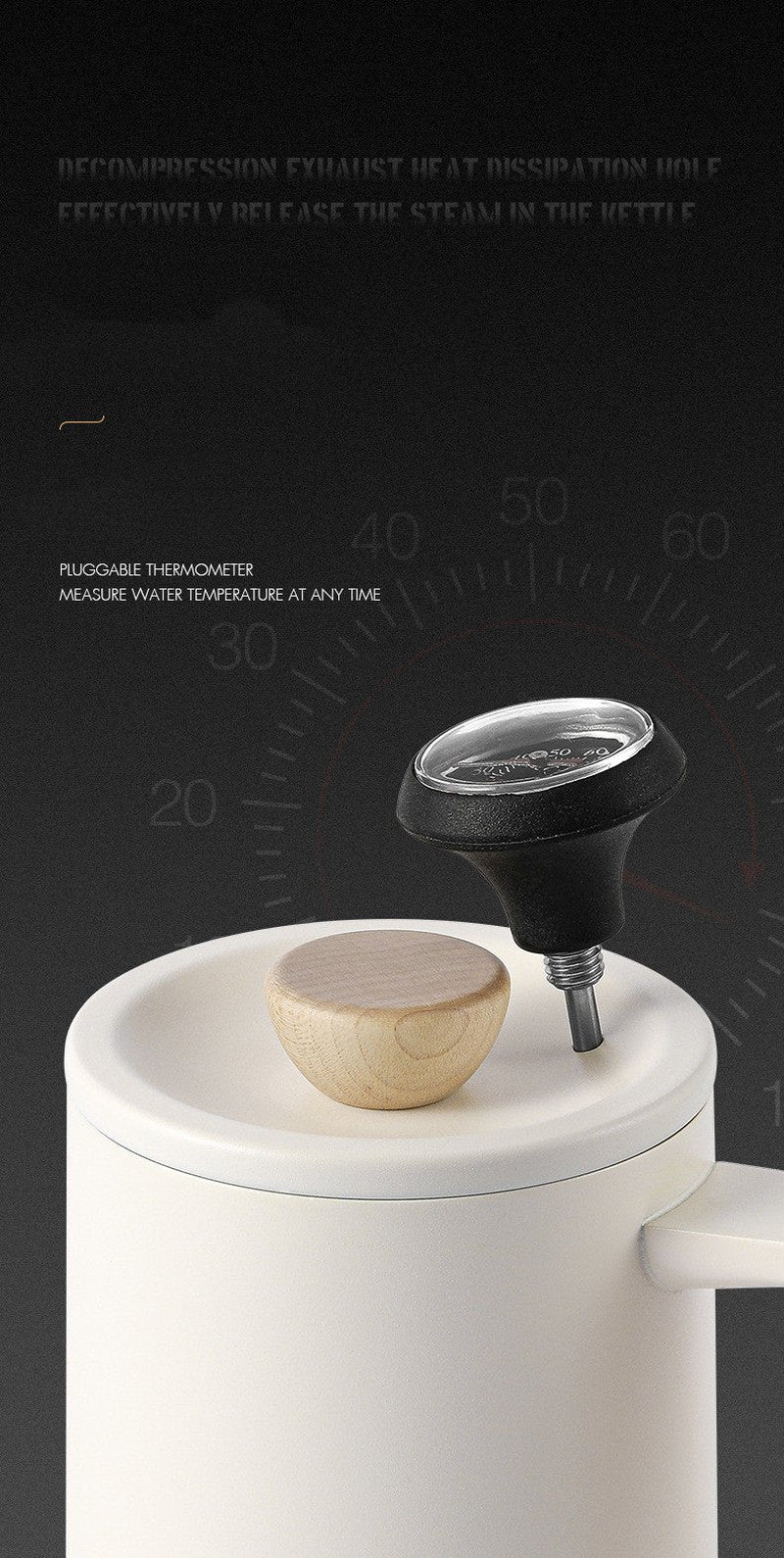 Handmade Coffee Maker with Solid Wood Handle - Planet Series Rushed Design