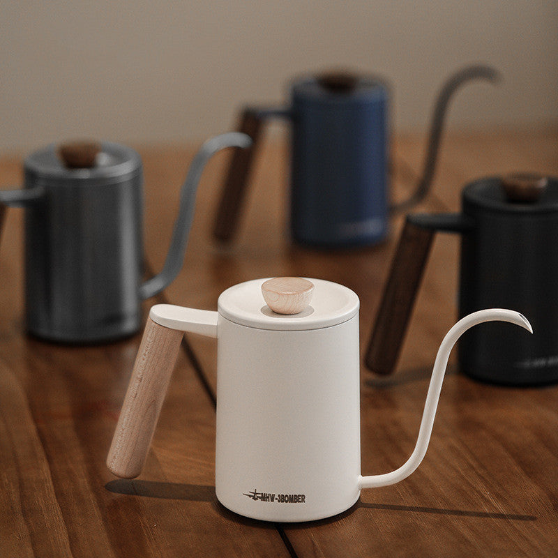 Handmade Coffee Maker with Solid Wood Handle - Planet Series Rushed Design