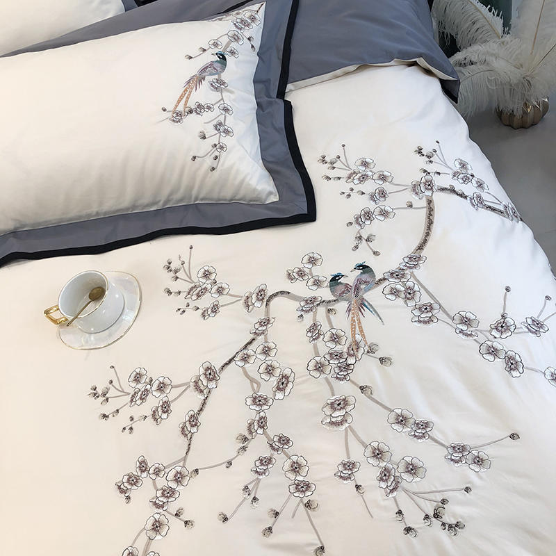 Chinese Style 100% Long-Staple Cotton Bed Sheet Set - Four-Piece Bedding