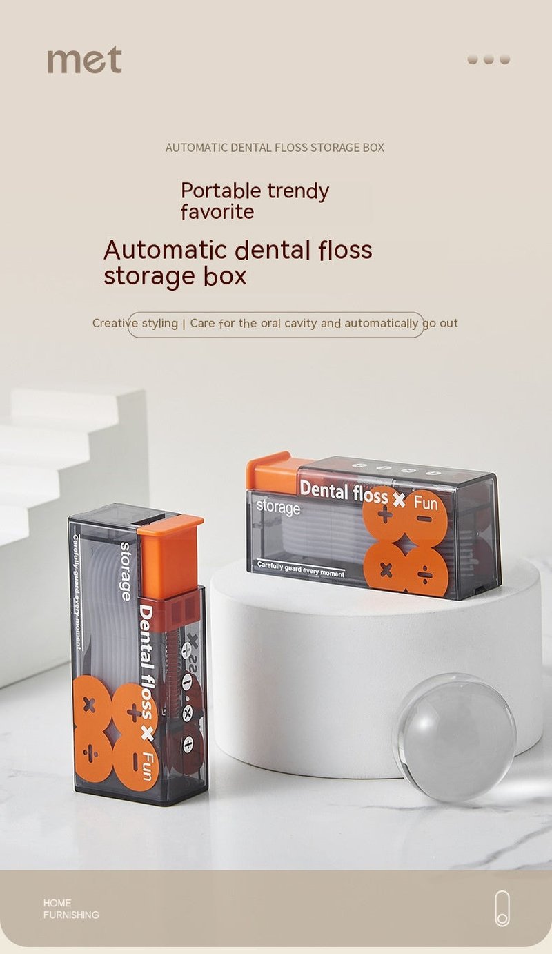 Portable Automatic Floss Storage Box with Pop-up Dispenser and Pick-up