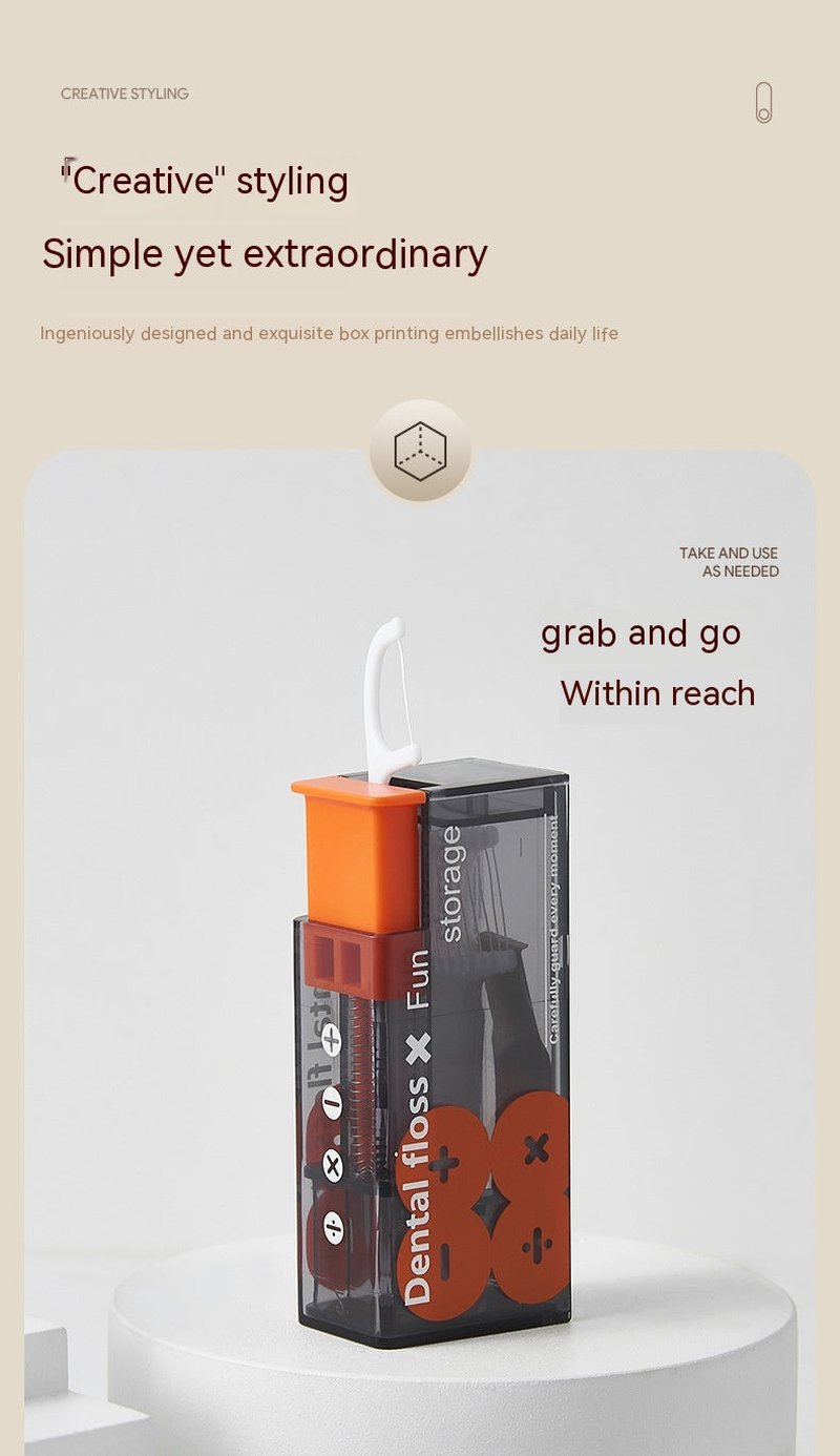 Portable Automatic Floss Storage Box with Pop-up Dispenser and Pick-up