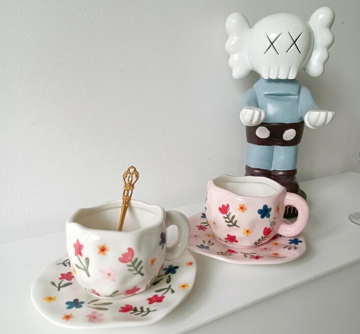 Vintage Floral Tea Cup and Saucer Set - 260ml Home Kitchenware