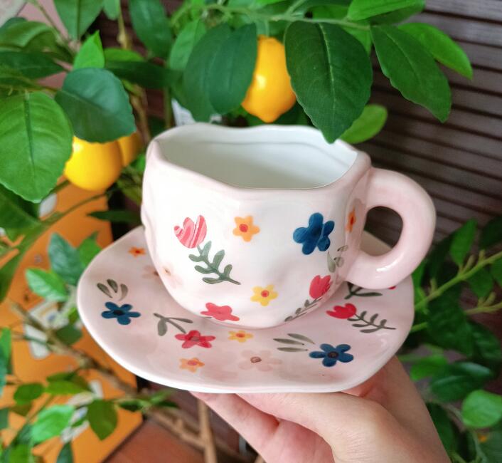 Vintage Floral Tea Cup and Saucer Set - 260ml Home Kitchenware
