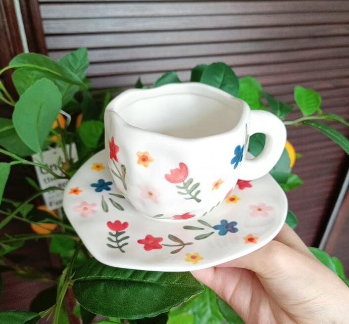 Vintage Floral Tea Cup and Saucer Set - 260ml Home Kitchenware