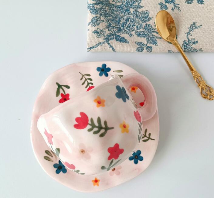 Vintage Floral Tea Cup and Saucer Set - 260ml Home Kitchenware