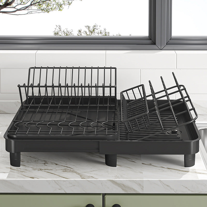 Kitchen Drain Rack Organizer - Multifunctional Detachable Steel Draining Dish Rack