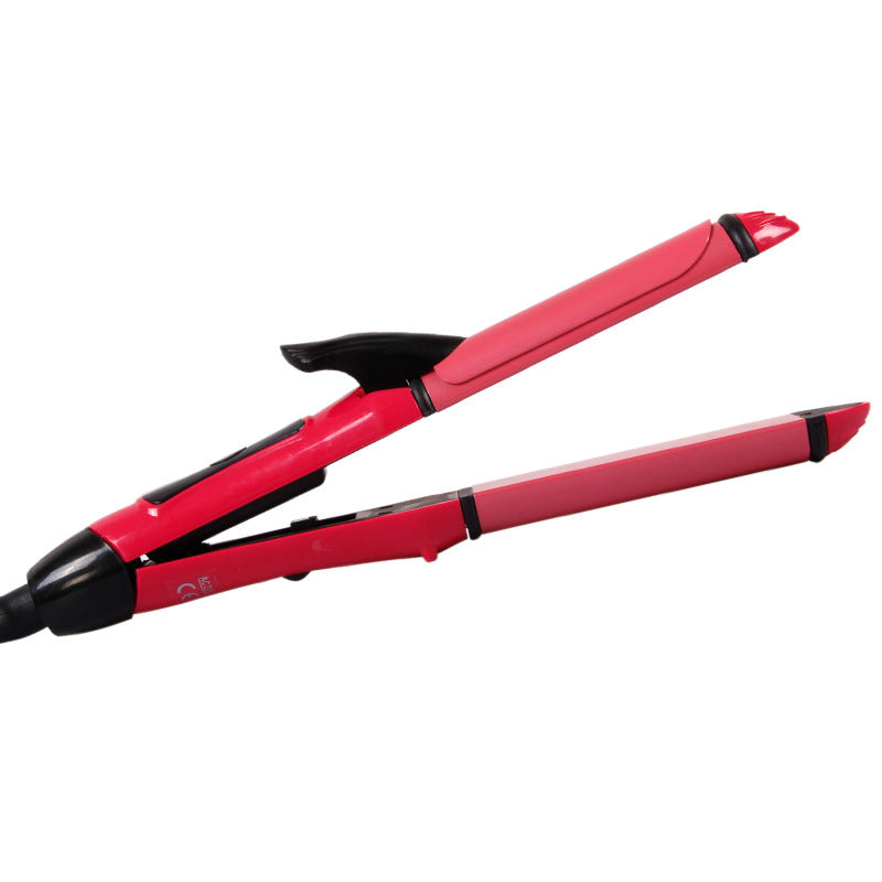 Dual-Use Hair Straightener and Curling Iron - Ceramic Glaze, Small Round Plug