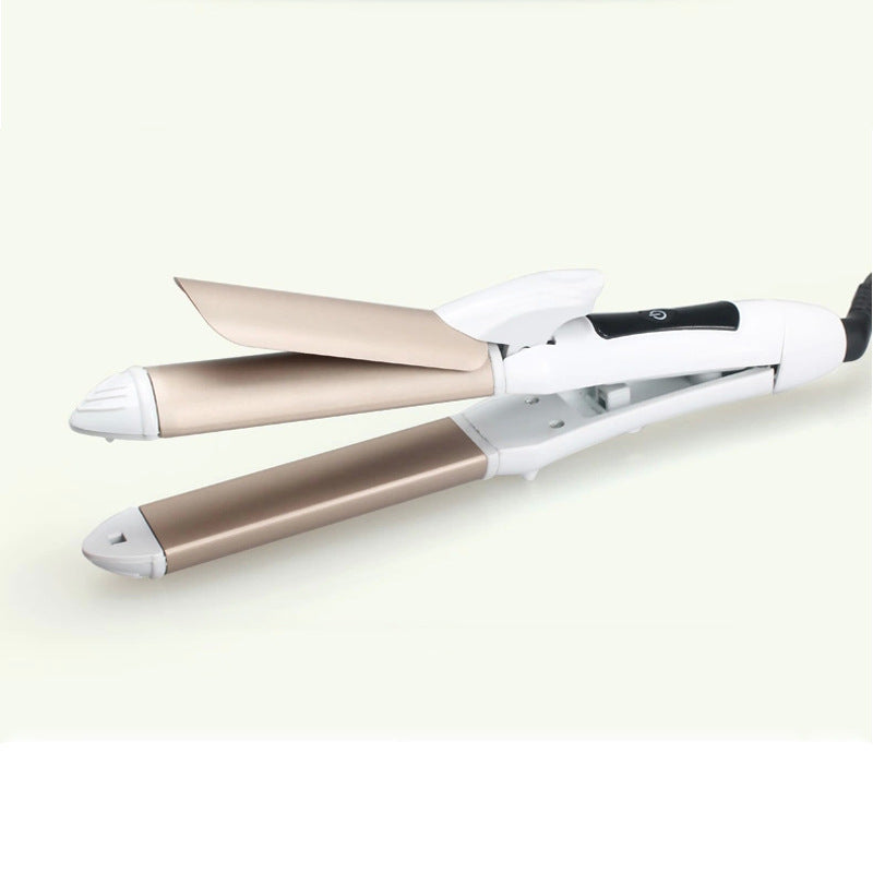 Dual-Use Hair Straightener and Curling Iron - Ceramic Glaze, Small Round Plug