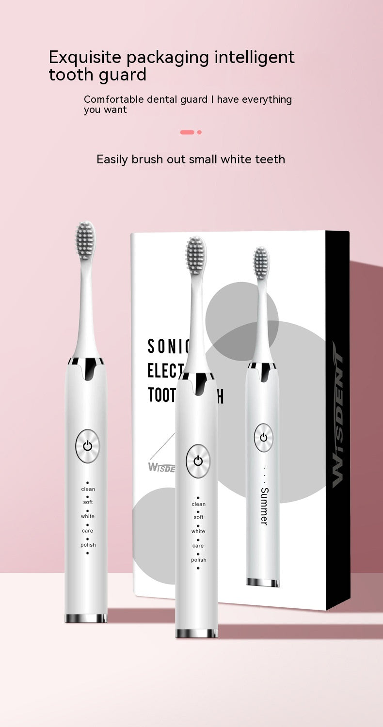Rechargeable Waterproof Electric Toothbrush with 3 Brush Heads