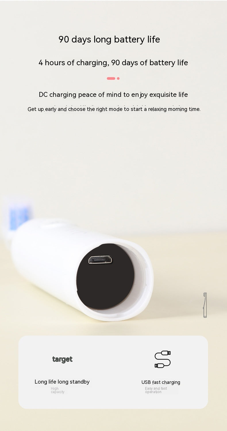 Rechargeable Waterproof Electric Toothbrush with 3 Brush Heads