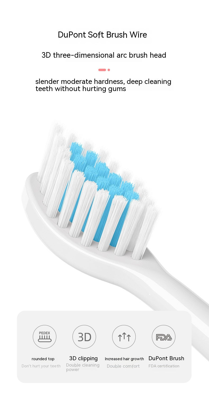 Rechargeable Waterproof Electric Toothbrush with 3 Brush Heads