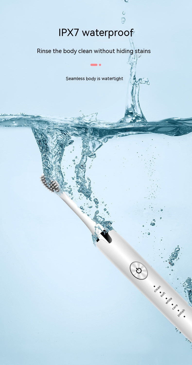 Rechargeable Waterproof Electric Toothbrush with 3 Brush Heads