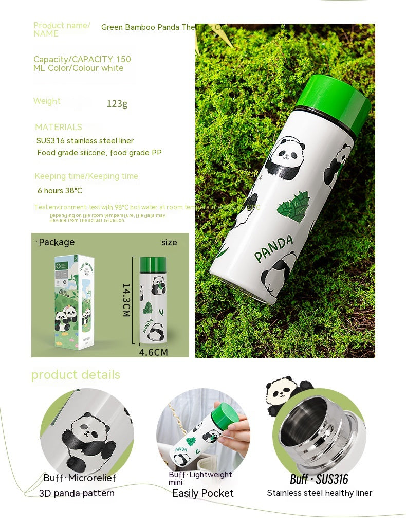 Insulated Panda Mug Stainless Steel Travel Water Cup Gift for Kids & Adults