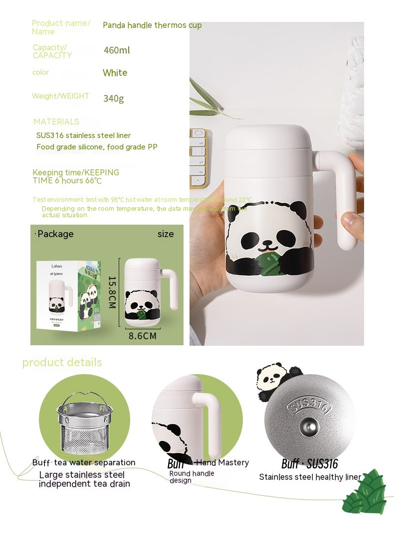 Insulated Panda Mug Stainless Steel Travel Water Cup Gift for Kids & Adults