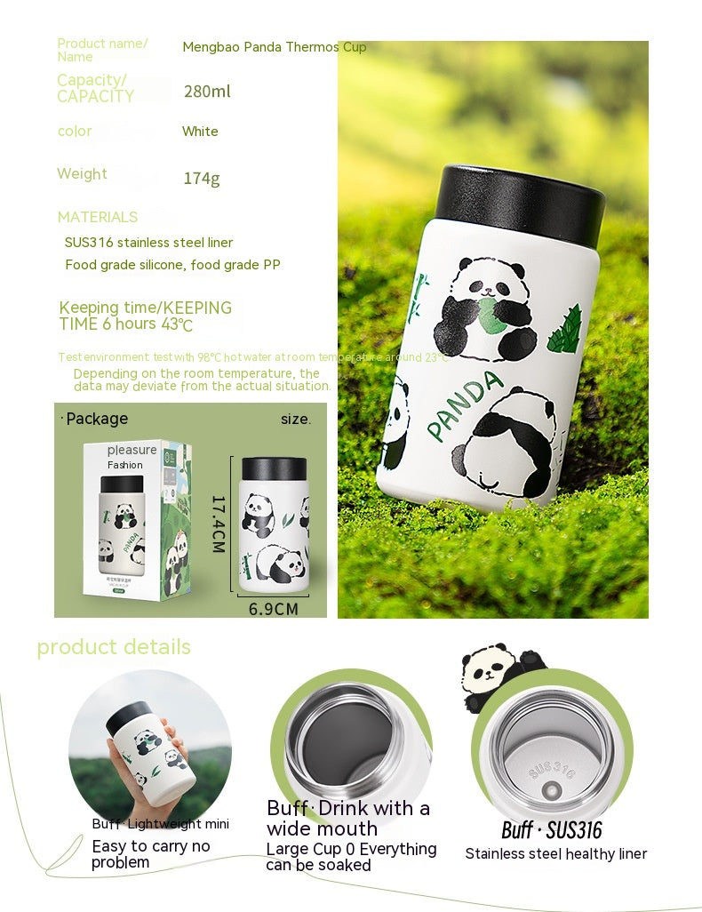 Insulated Panda Mug Stainless Steel Travel Water Cup Gift for Kids & Adults