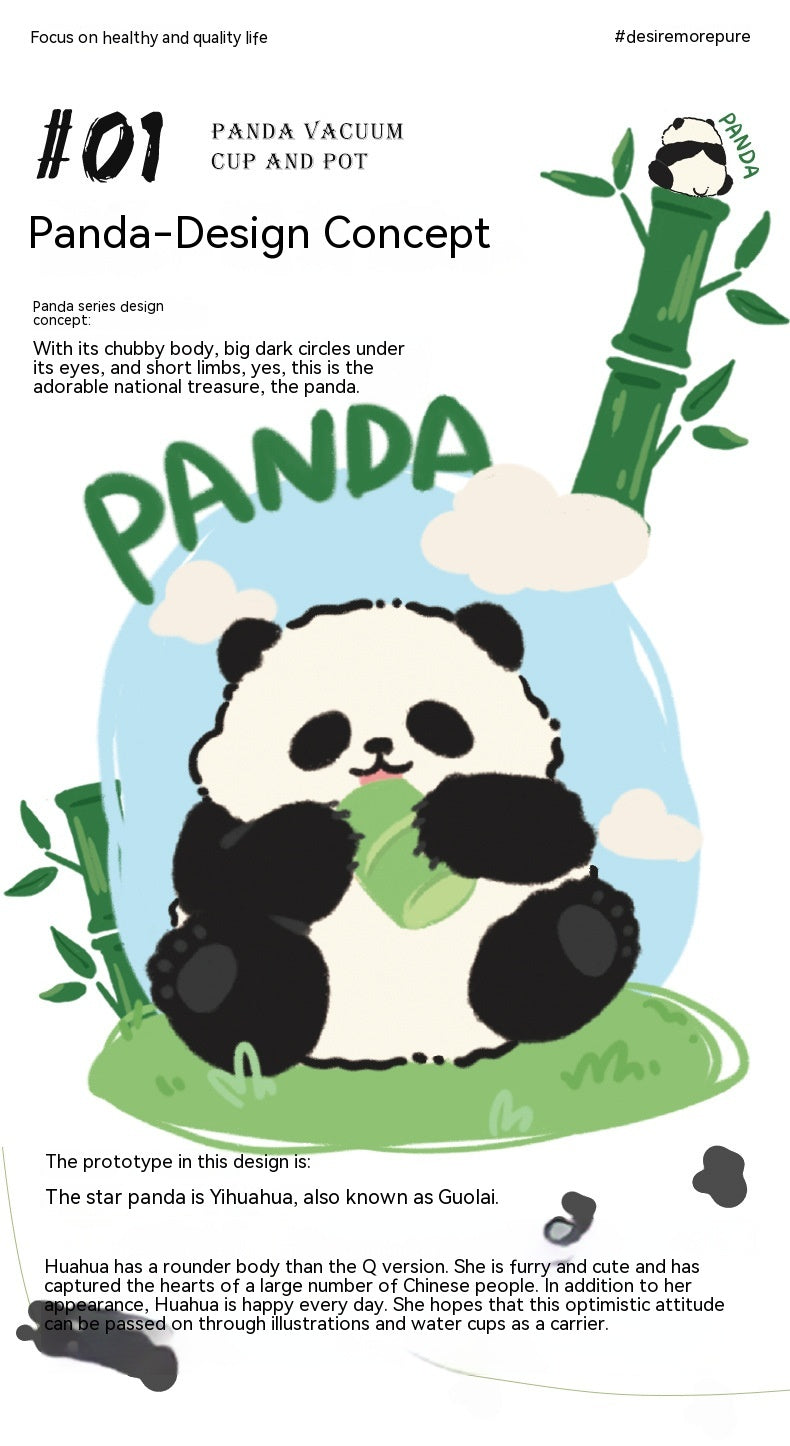 Insulated Panda Mug Stainless Steel Travel Water Cup Gift for Kids & Adults