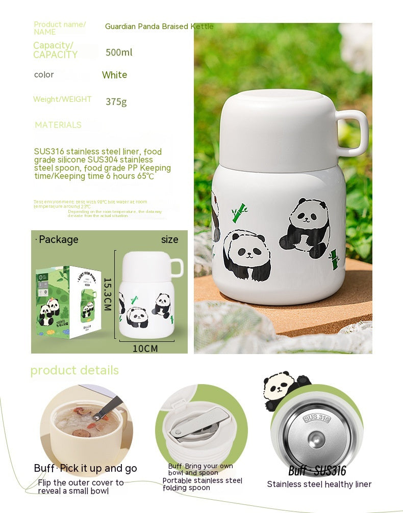 Insulated Panda Mug Stainless Steel Travel Water Cup Gift for Kids & Adults