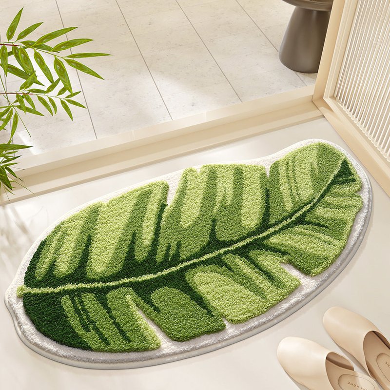 Non-Slip Bathroom Floor Mat with High-Low Velvet Pattern - Multiple Sizes & Styles