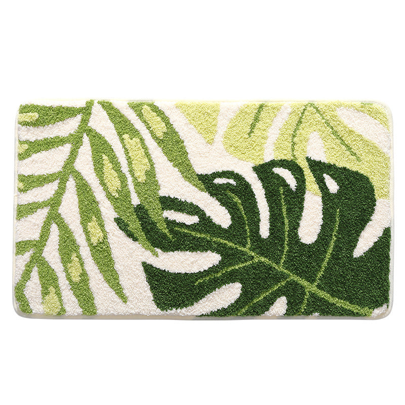 Non-Slip Bathroom Floor Mat with High-Low Velvet Pattern - Multiple Sizes & Styles