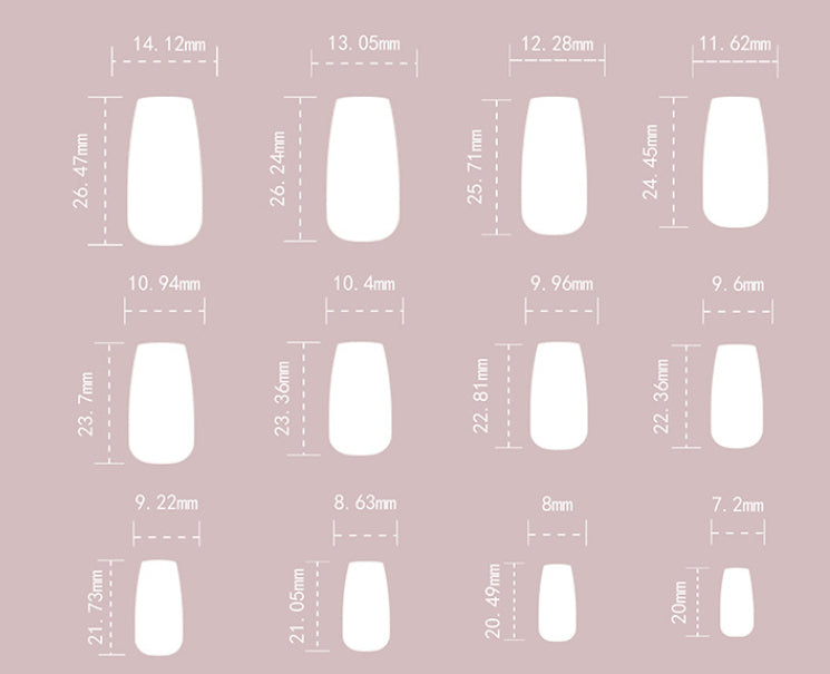 Nail Art Tips with Glue for Ladies - Love Pattern, 24 Pieces