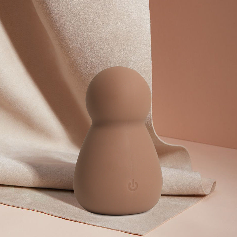 Silicone Vibration Toy Puff for Adult Wellness, Brown, 48x48x78mm
