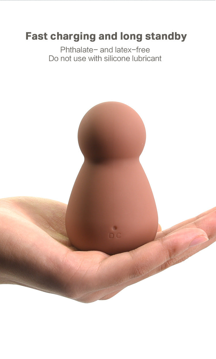Silicone Vibration Toy Puff for Adult Wellness, Brown, 48x48x78mm