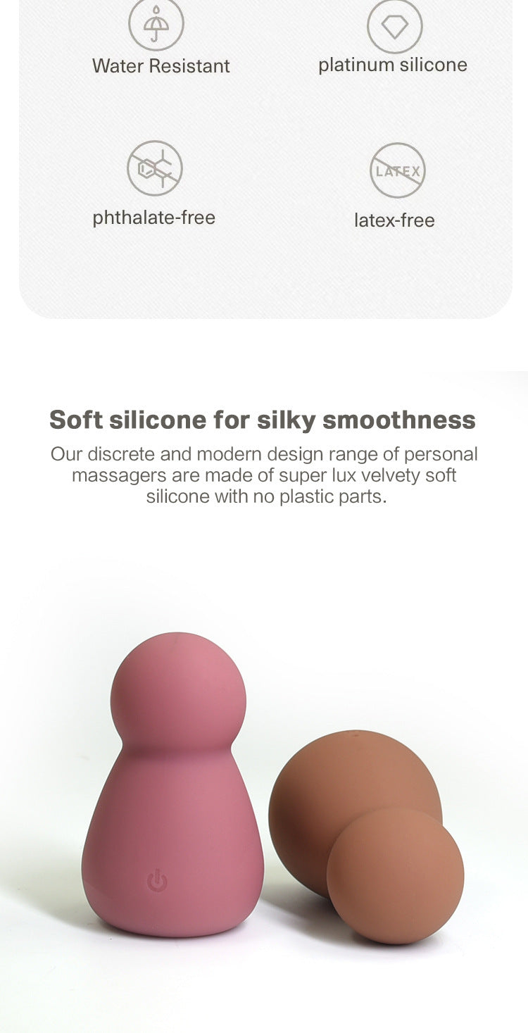 Silicone Vibration Toy Puff for Adult Wellness, Brown, 48x48x78mm