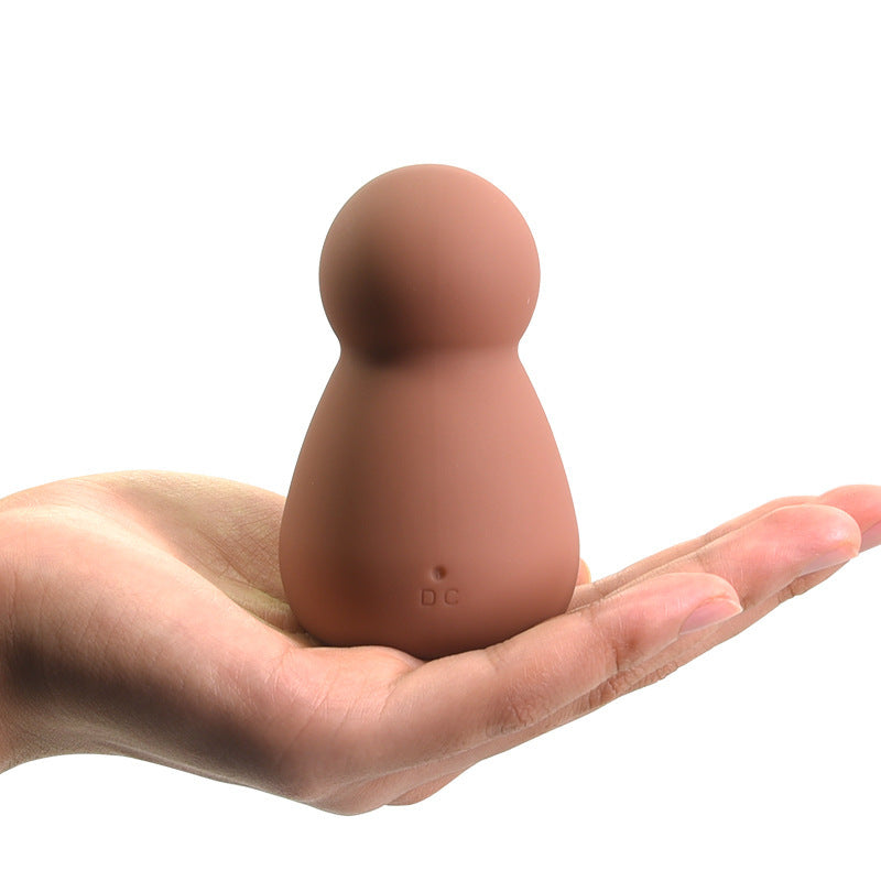Silicone Vibration Toy Puff for Adult Wellness, Brown, 48x48x78mm