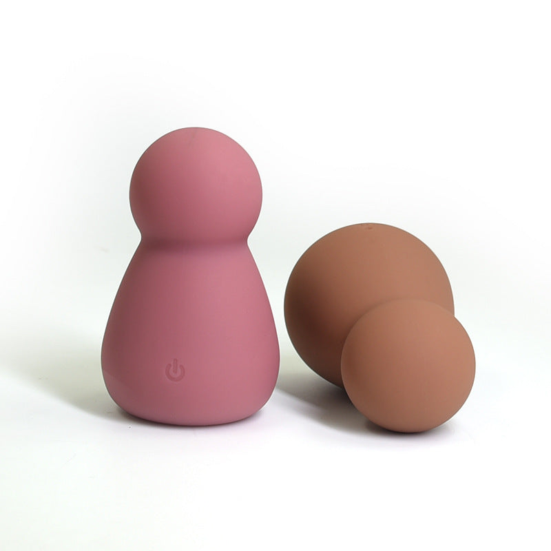 Silicone Vibration Toy Puff for Adult Wellness, Brown, 48x48x78mm