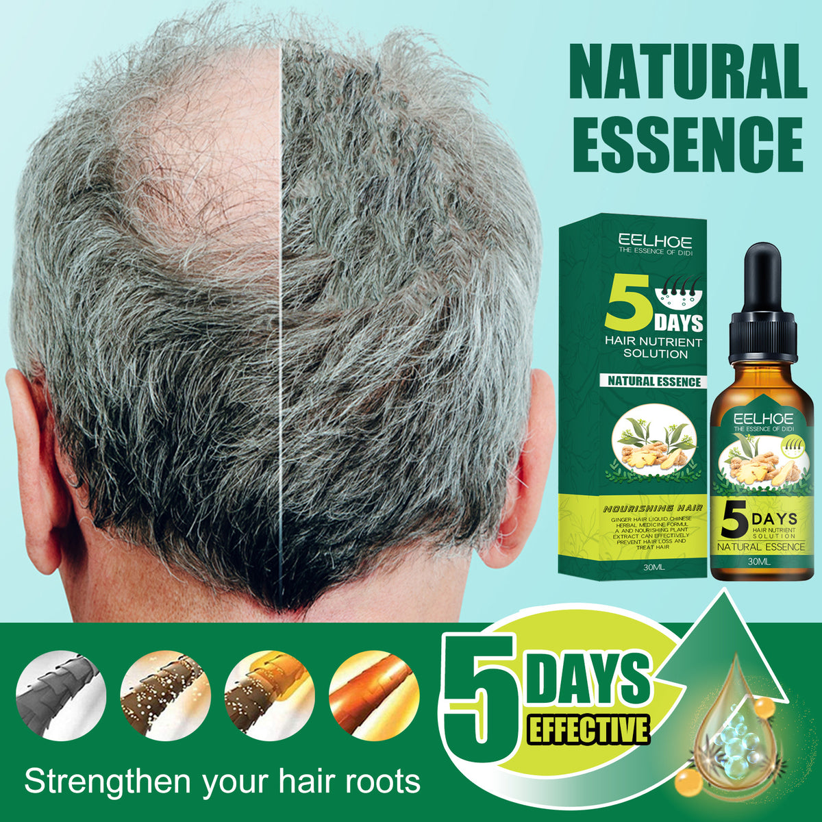 Ginger Hair Care Essential Oil - Moisturizing Nourishing 30ml