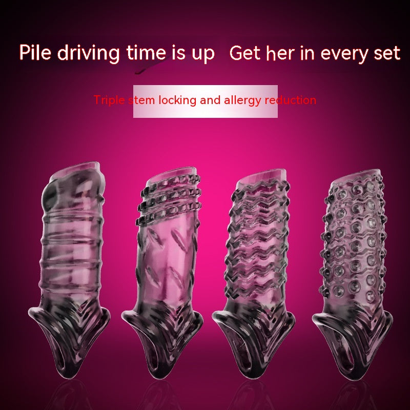 Male Condom Wearables Crystals - Long Thick Flexible Cover for Intimate Use
