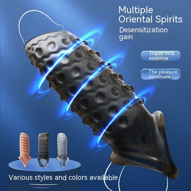 Male Condom Wearables Crystals - Long Thick Flexible Cover for Intimate Use