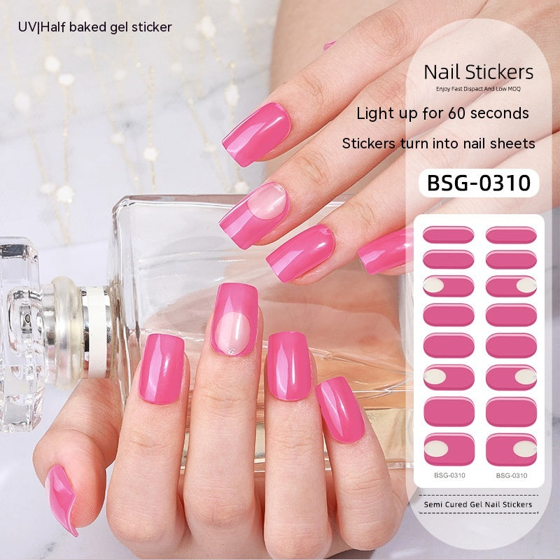 Christmas Gel Nail Art Stickers Set - Semi-Curing Nail Decals for Festive Nails
