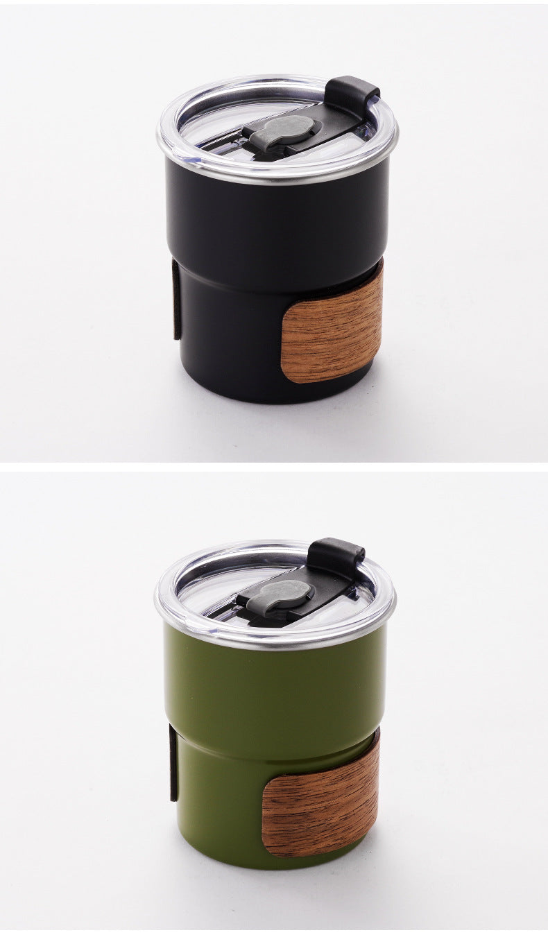 Outdoor Stainless Steel Water Cup 300ml Camping Drinkware with Foldable Handle