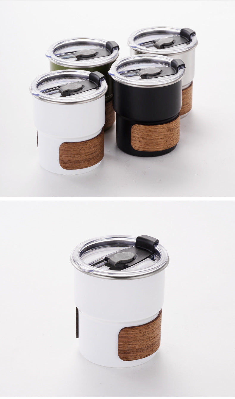 Outdoor Stainless Steel Water Cup 300ml Camping Drinkware with Foldable Handle